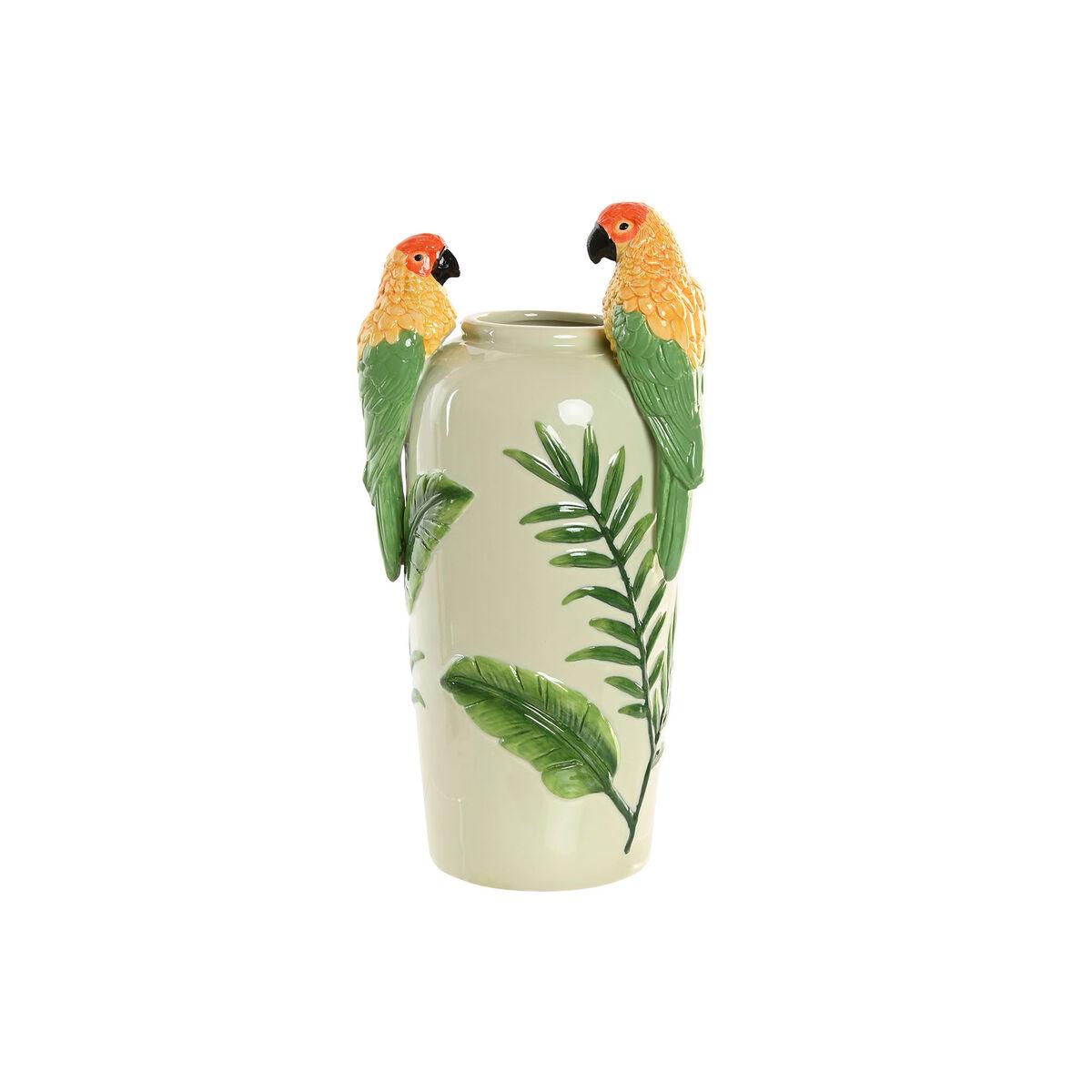 Jarrón Home ESPRIT Amarillo Verde Cerámica Tropical 21 x 21 x 24 cm