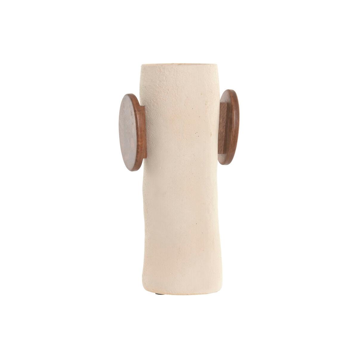Jarrón Home ESPRIT Marrón Beige Madera de mango Papel maché