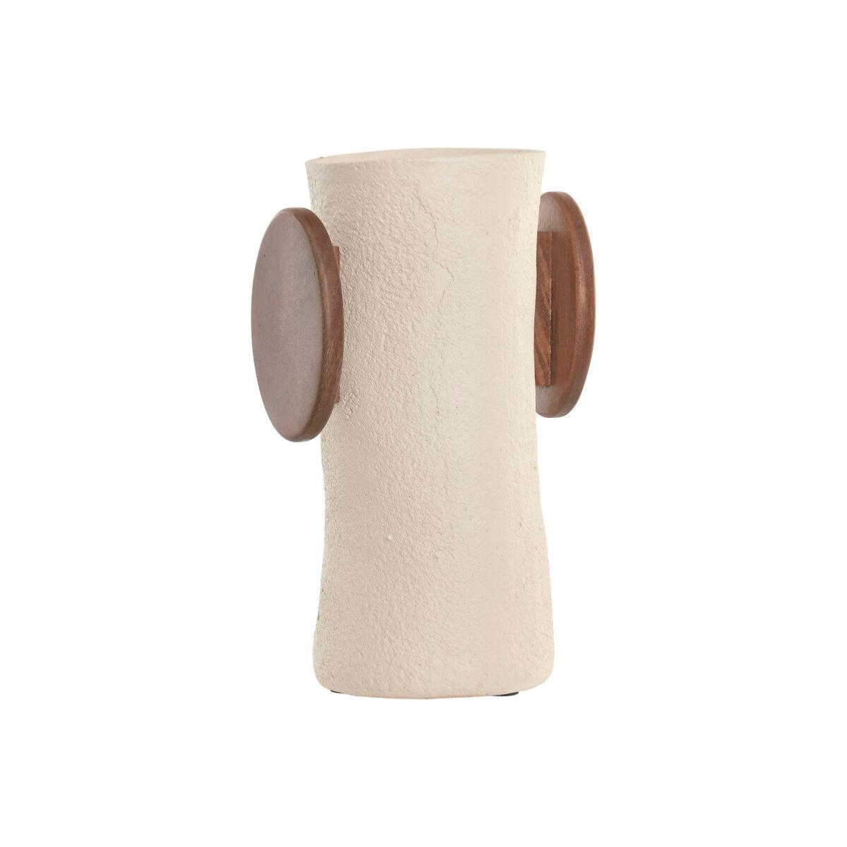 Jarrón Home ESPRIT Marrón Beige Madera de mango Papel maché