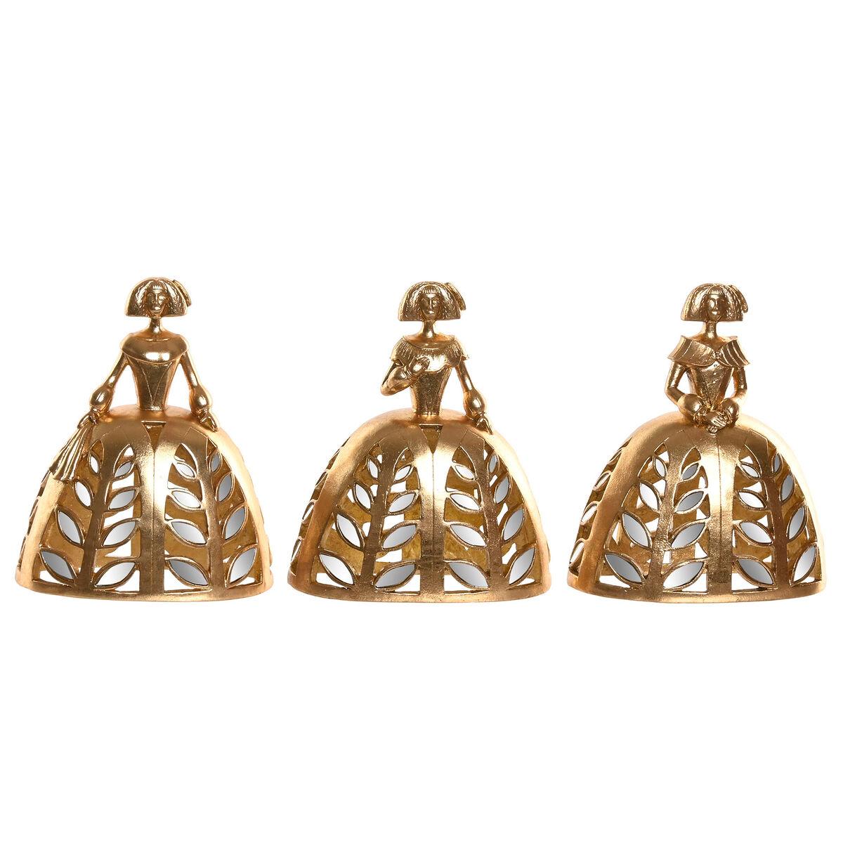 Figura Decorativa Home ESPRIT Dorado 20,5 X 13 X 25 CM (3 Unidades)