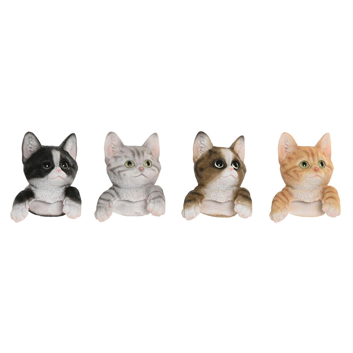 Figura Decorativa Home ESPRIT Marrón Negro Gris 8 x 8 x 10 cm (4 Unidades)