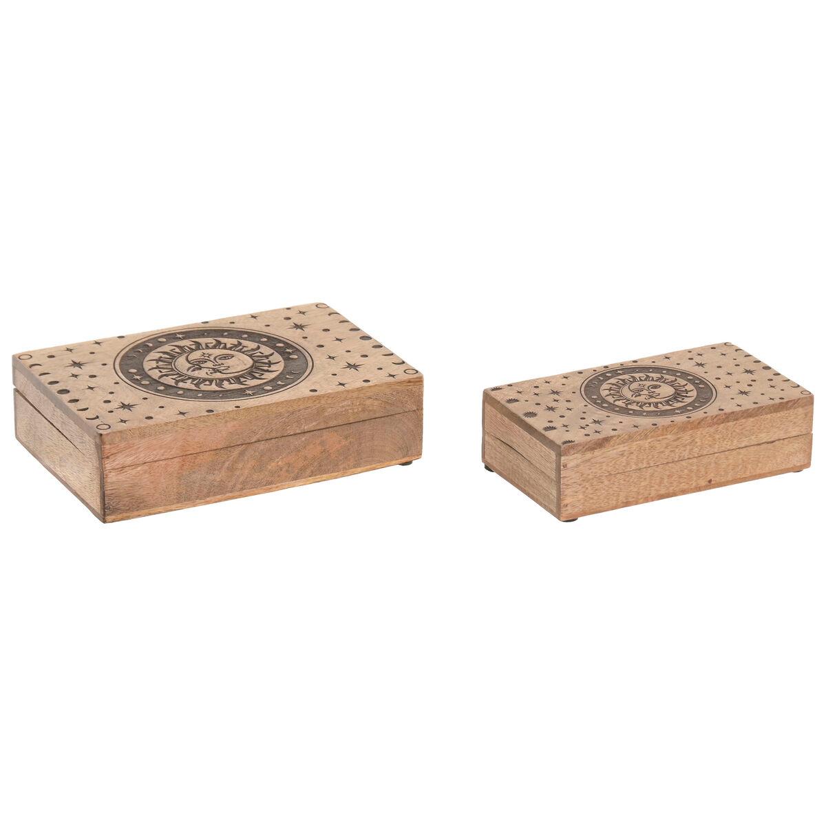 Caja-Joyero Home ESPRIT Marrón Madera de mango 25,5 x 18 x 9 cm