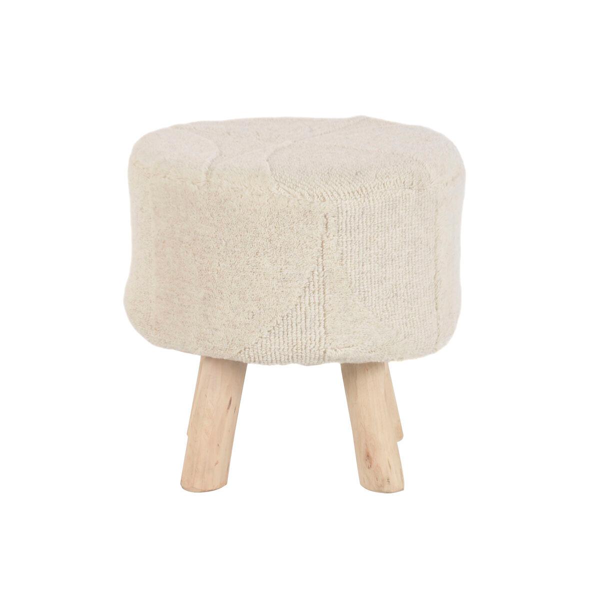 Reposapiés Home ESPRIT Beige Boho 40 x 40 x 40 cm