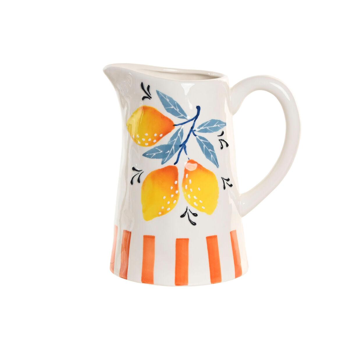 Botella de Cristal Home ESPRIT Amarillo Azul Blanco Dolomita Limón Naranja Mediterráneo 750 ml