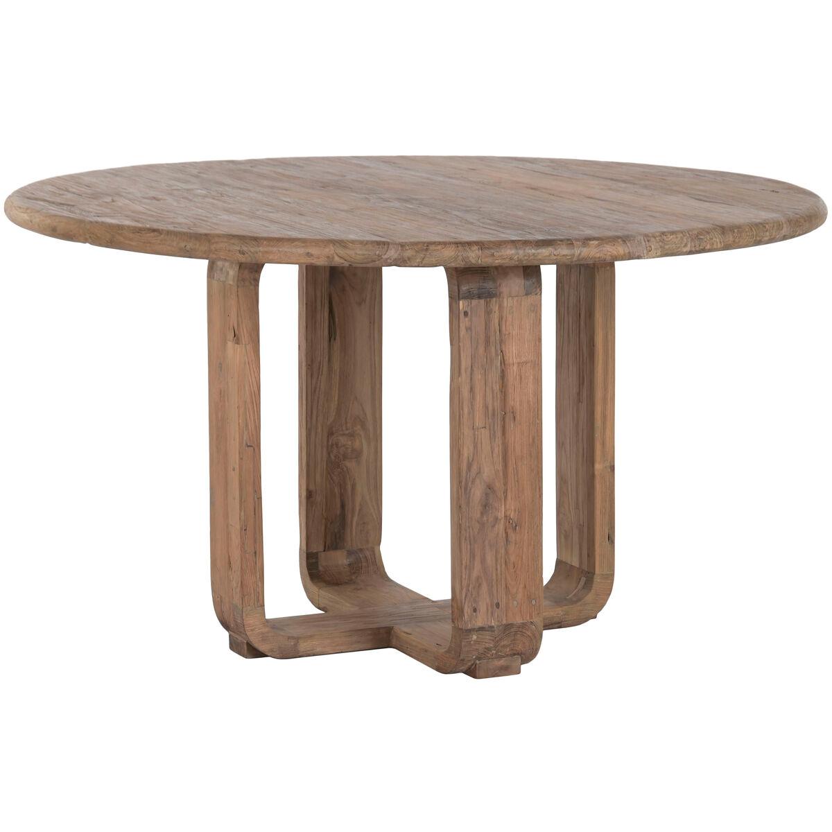 Mesa de Comedor Home ESPRIT Natural madera de teca 140 X 140 X 78 CM