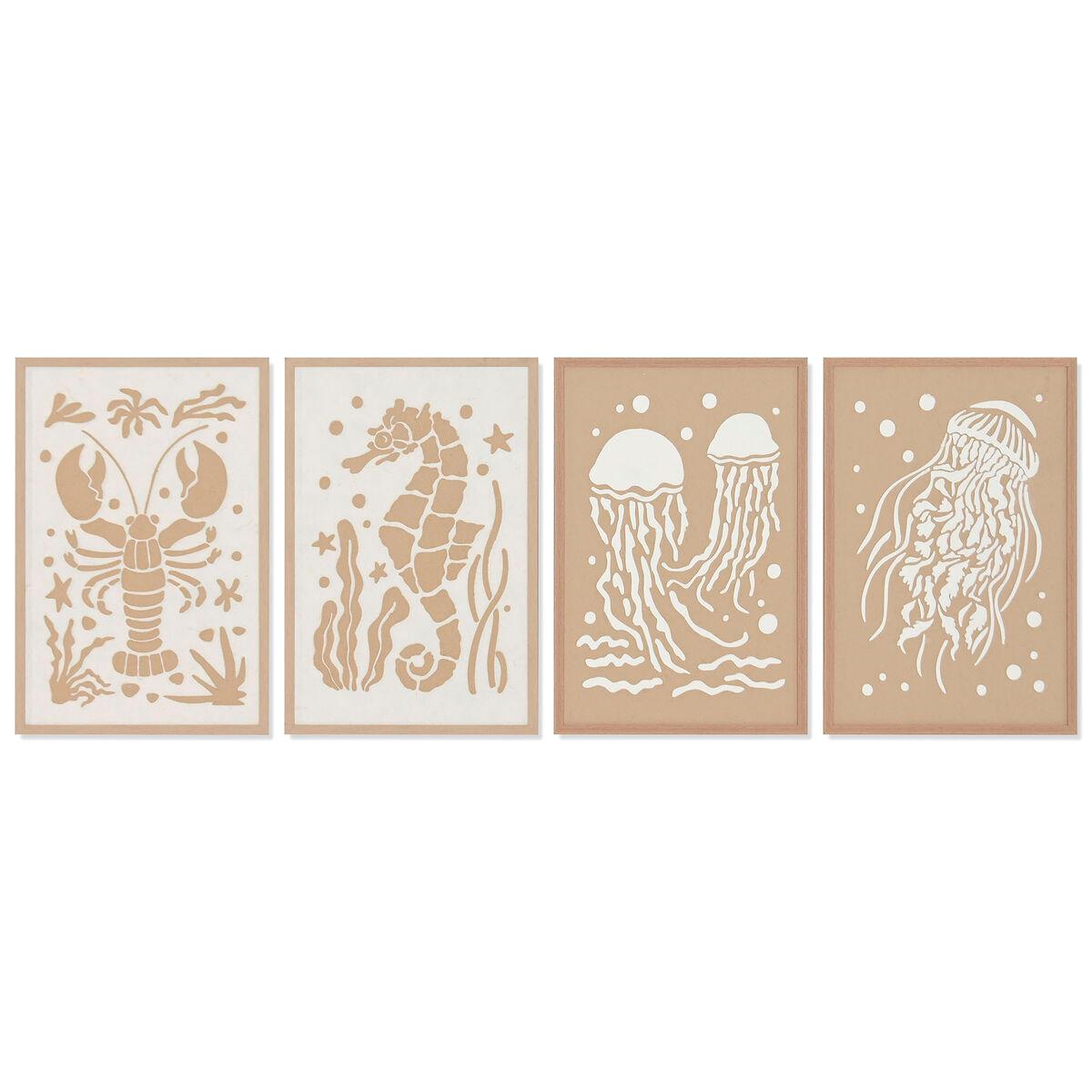 Cuadro Home ESPRIT Papel Poliestireno 40 x 3 x 60 cm (4 Unidades)