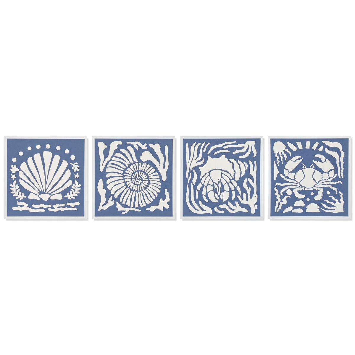 Cuadro Home ESPRIT Papel Poliestireno 50 x 3 x 50 cm (4 Unidades)