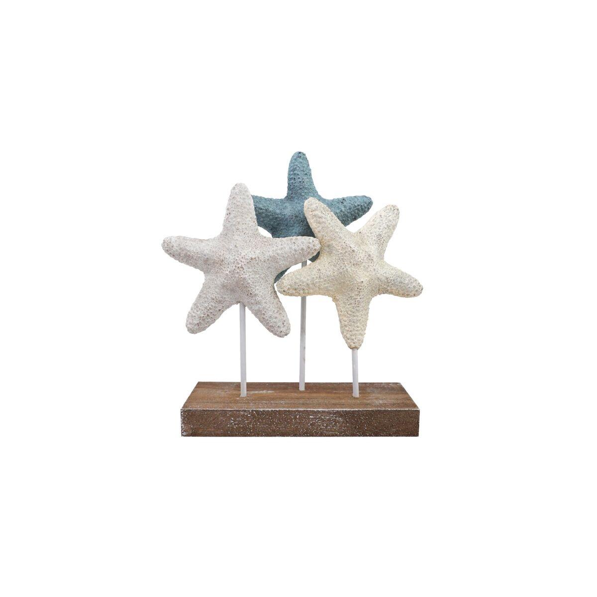 Figura Decorativa Home ESPRIT Azul Blanco Mediterráneo Estrellas