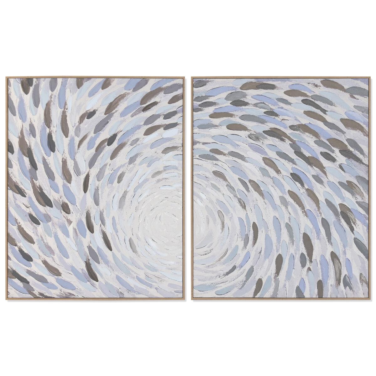 Lienzo Home ESPRIT Azul Blanco Espirales 82,5 X 3 X 102,5 CM (2 Unidades)