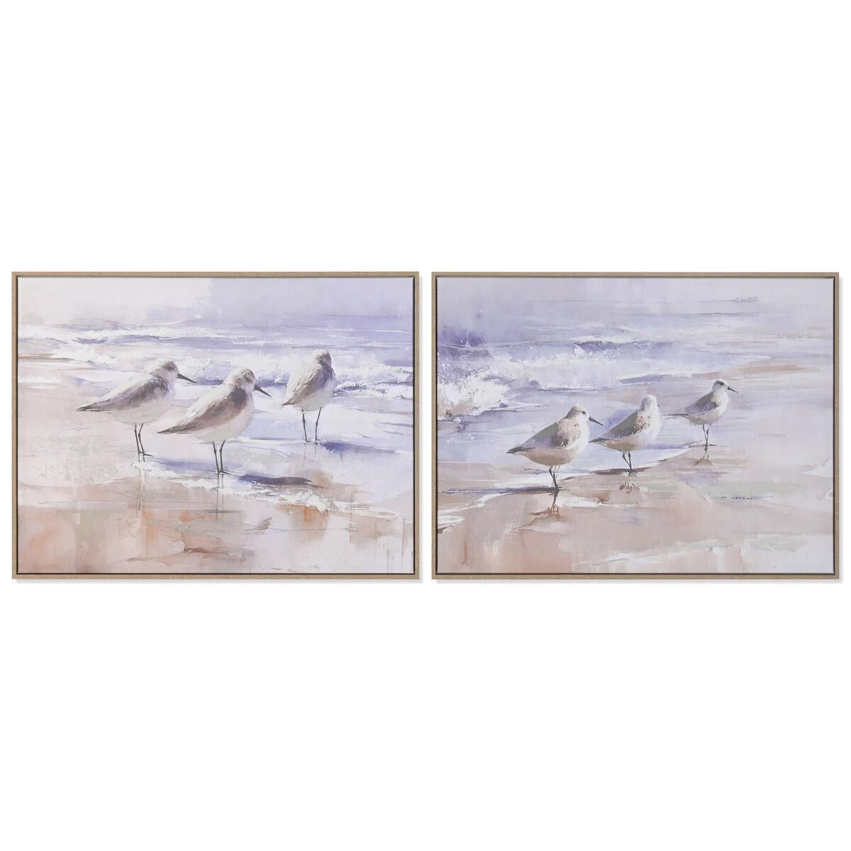 Lienzo Home ESPRIT Playa Mediterráneo Con relieve 80 x 2,5 x 60 cm (2 Unidades)