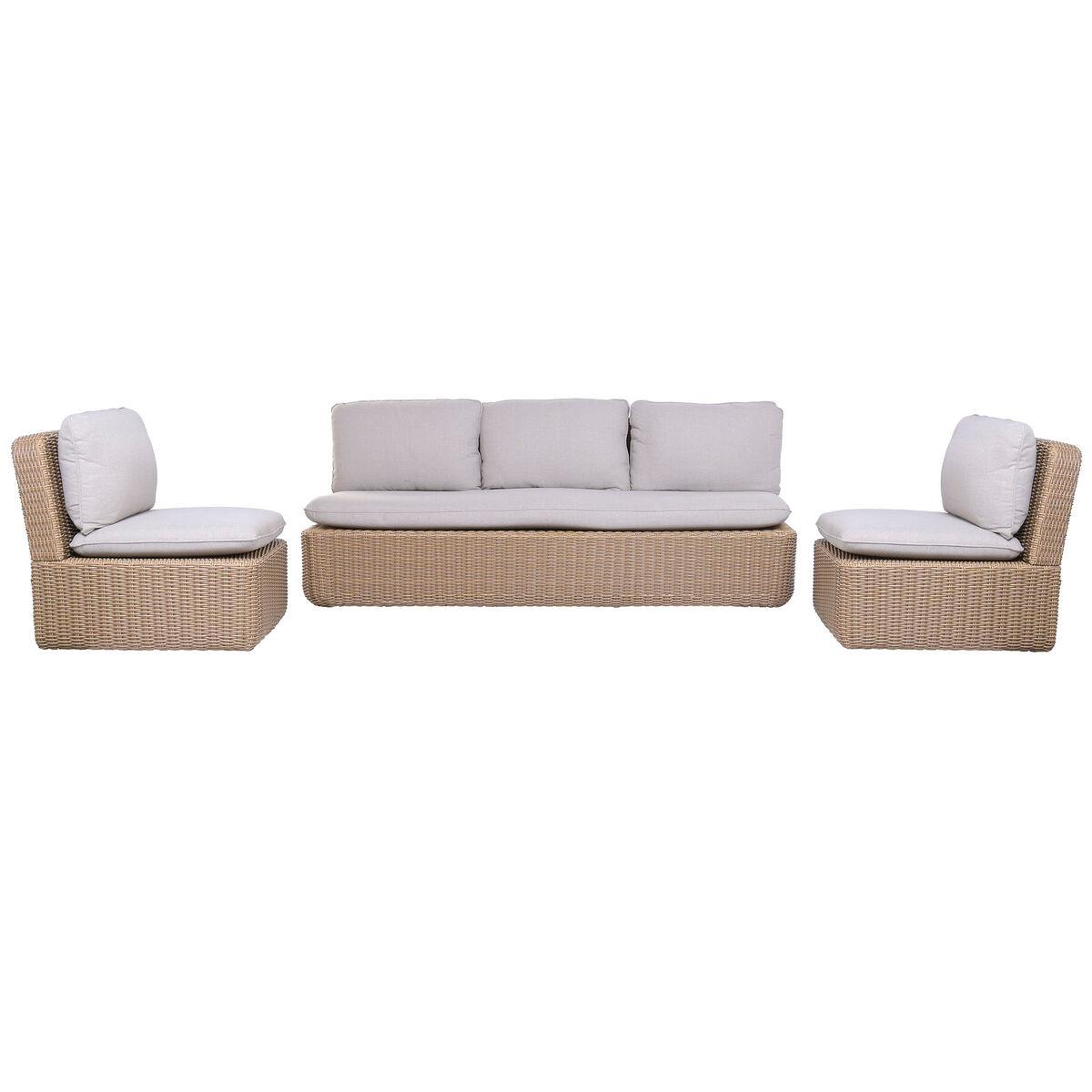 Sofá de Jardín Home ESPRIT Marrón Marrón claro 215 X 90 X 75 CM
