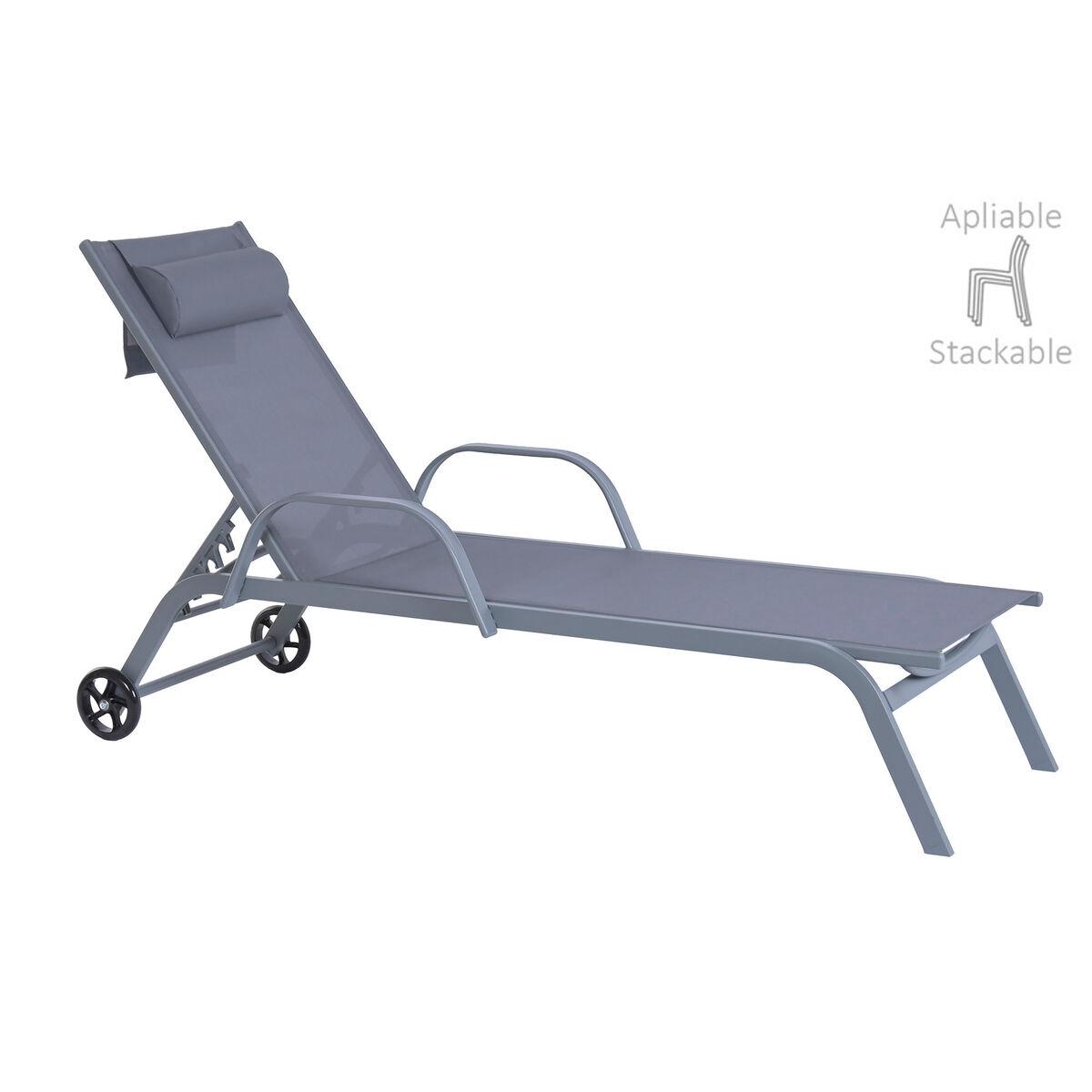 Tumbona Home ESPRIT Gris claro 199 X 63 X 101 CM
