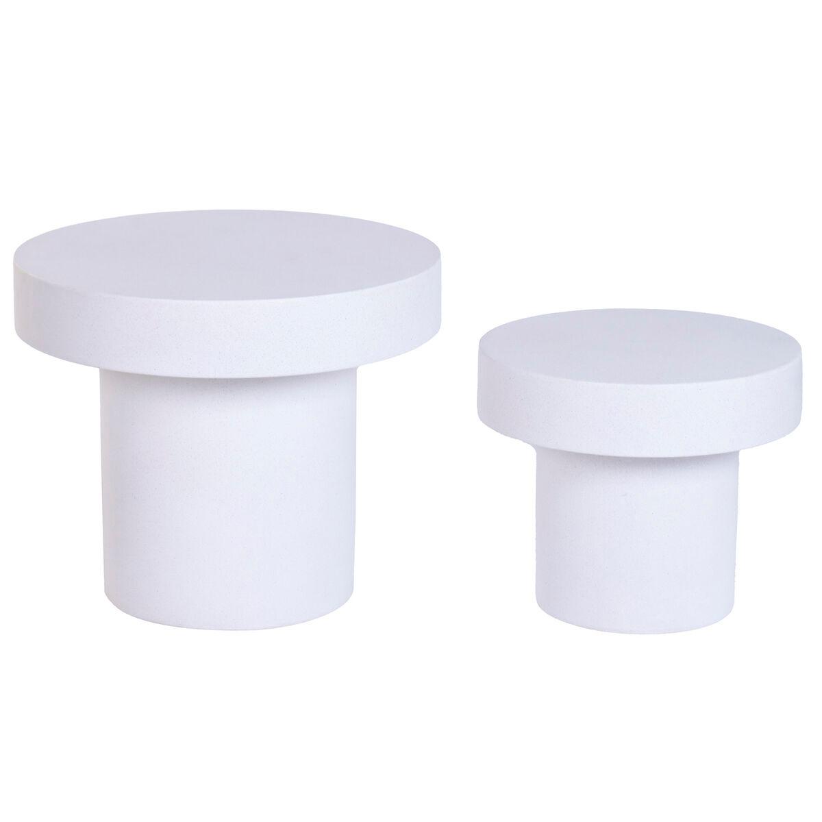 Juego de 2 mesas Home ESPRIT Blanco 60 x 60 x 50 cm (2 Unidades)