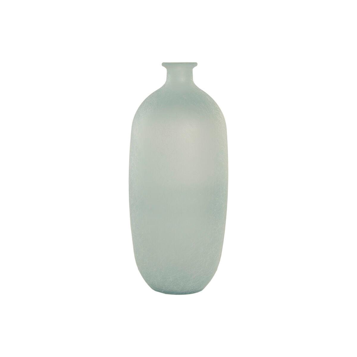 Jarrón Home ESPRIT Azul cielo Cristal reciclado Mediterráneo 19 x 19 x 45 cm