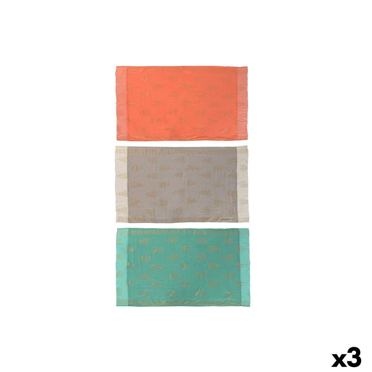 Toalla de Playa Home ESPRIT Verde Beige Dorado Coral Poliéster Algodón (3)