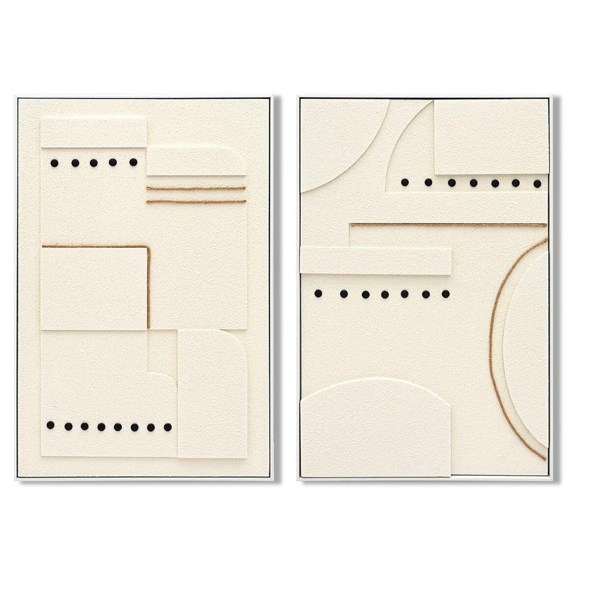 Lienzo Home ESPRIT Blanco Moderno Escandinavo 62 x 4,5 x 92 cm (2 Unidades)
