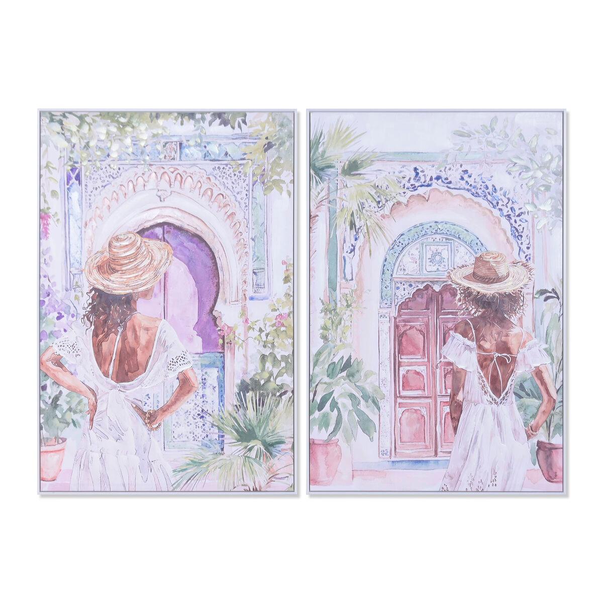 Lienzo Home ESPRIT Árabe chica 80 x 3,5 x 120 cm (2 Unidades)