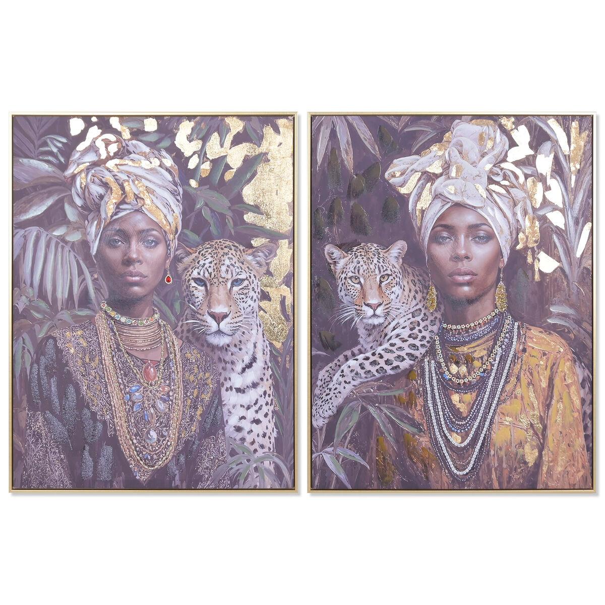 Lienzo Home ESPRIT Colonial Africana 75 x 3,5 x 100 cm (2 Unidades)