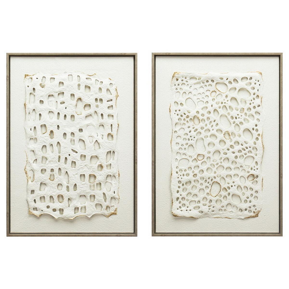 Lienzo Home ESPRIT Blanco Moderno 50 x 3 x 70 cm (2 Unidades)