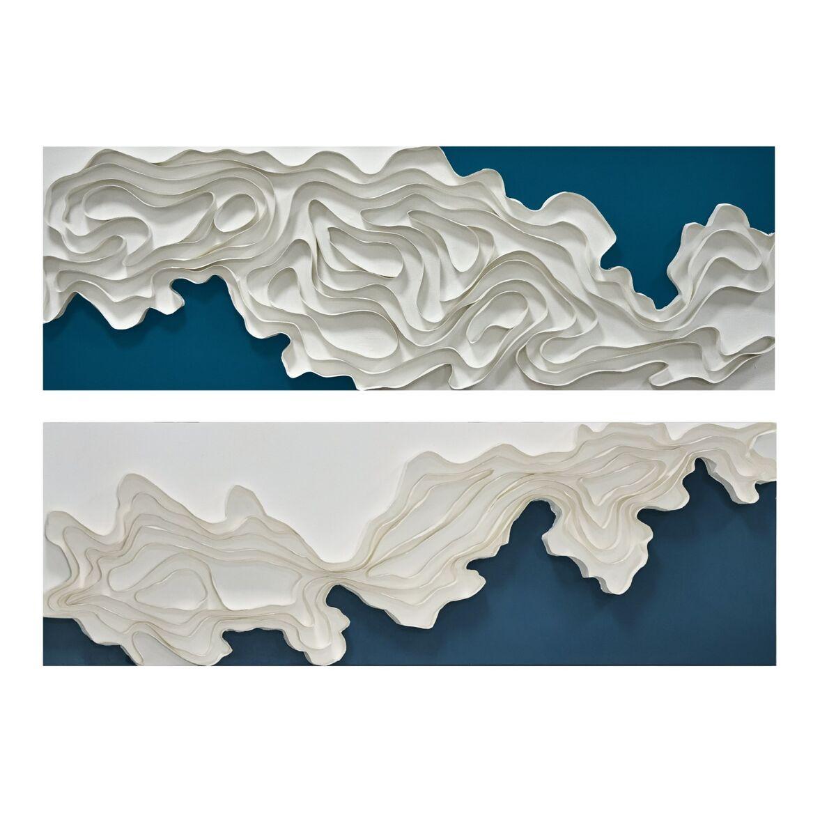 Lienzo Home ESPRIT Azul Blanco Moderno 150 X 6 X 50 CM (2 Unidades)