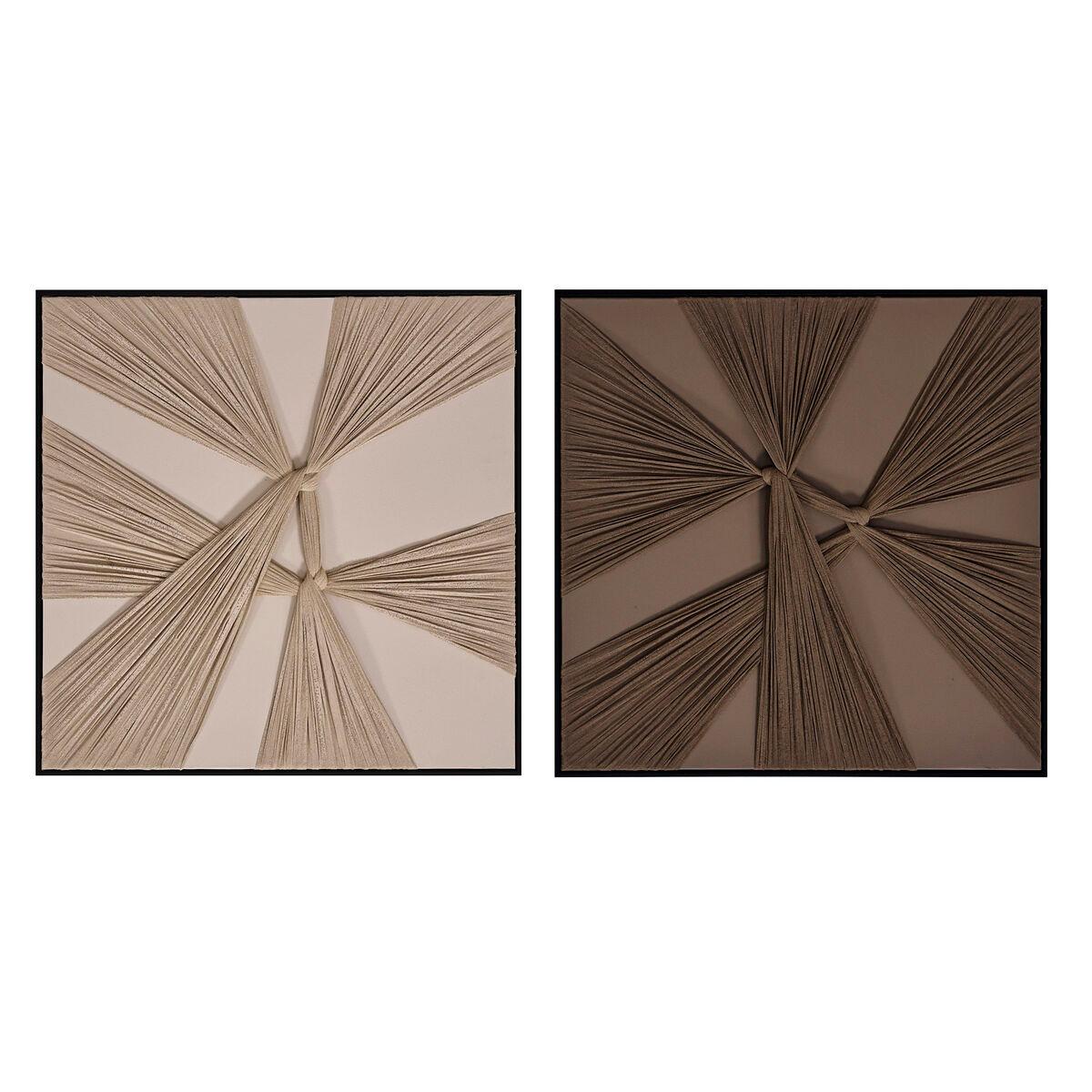 Lienzo Home ESPRIT Beige Moka Moderno 60 x 3 x 60 cm (2 Unidades)