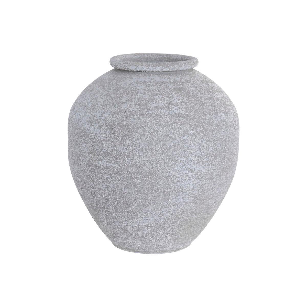 Jarrón Home ESPRIT Gris Metal Desgastado 35 x 35 x 38 cm