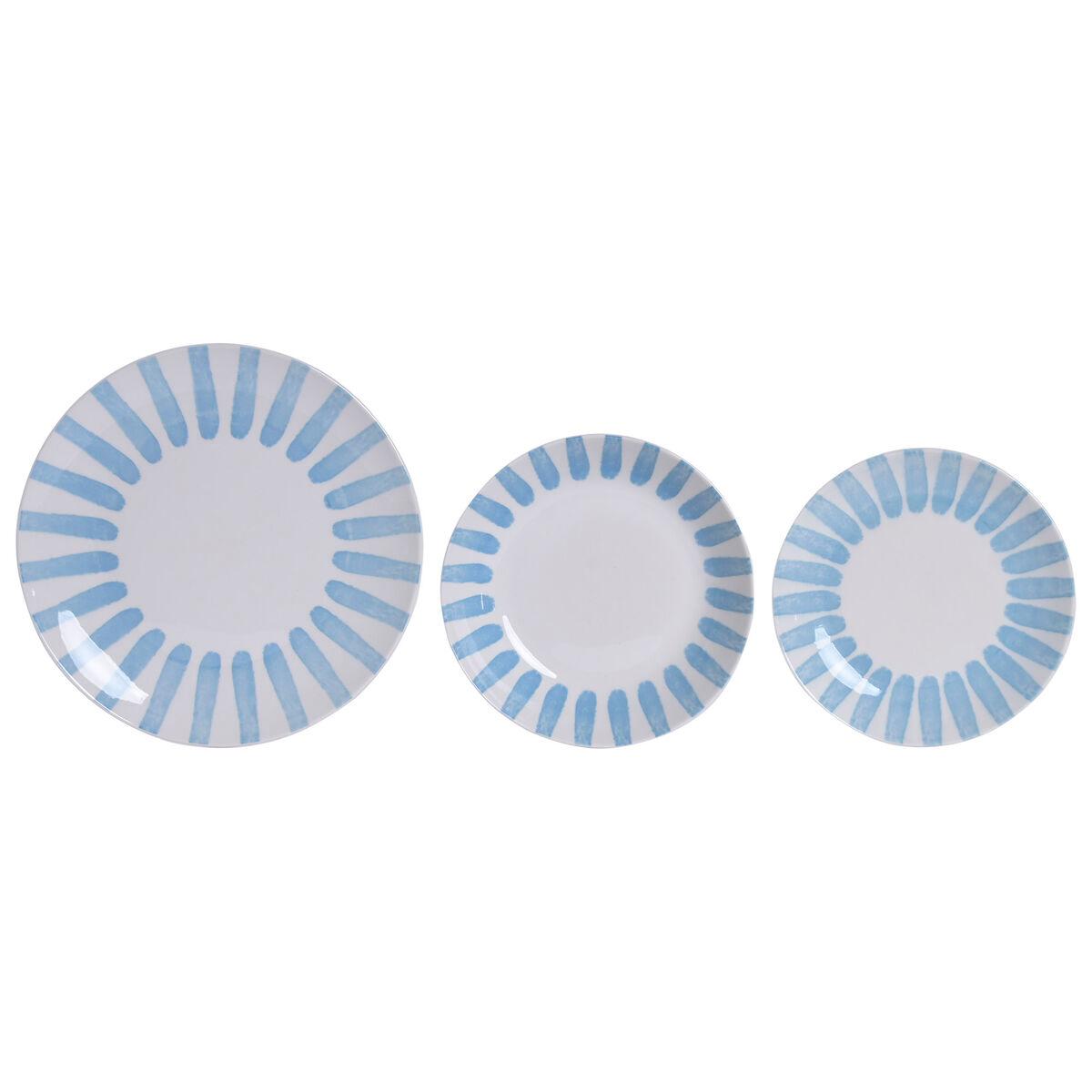 Set de Vajilla Home ESPRIT Azul Porcelana 18 Piezas