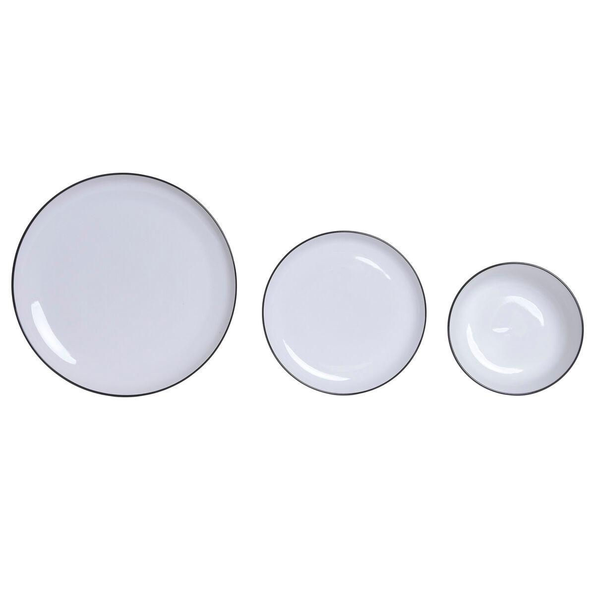 Set de Vajilla Home ESPRIT Blanco Negro Porcelana 18 Piezas