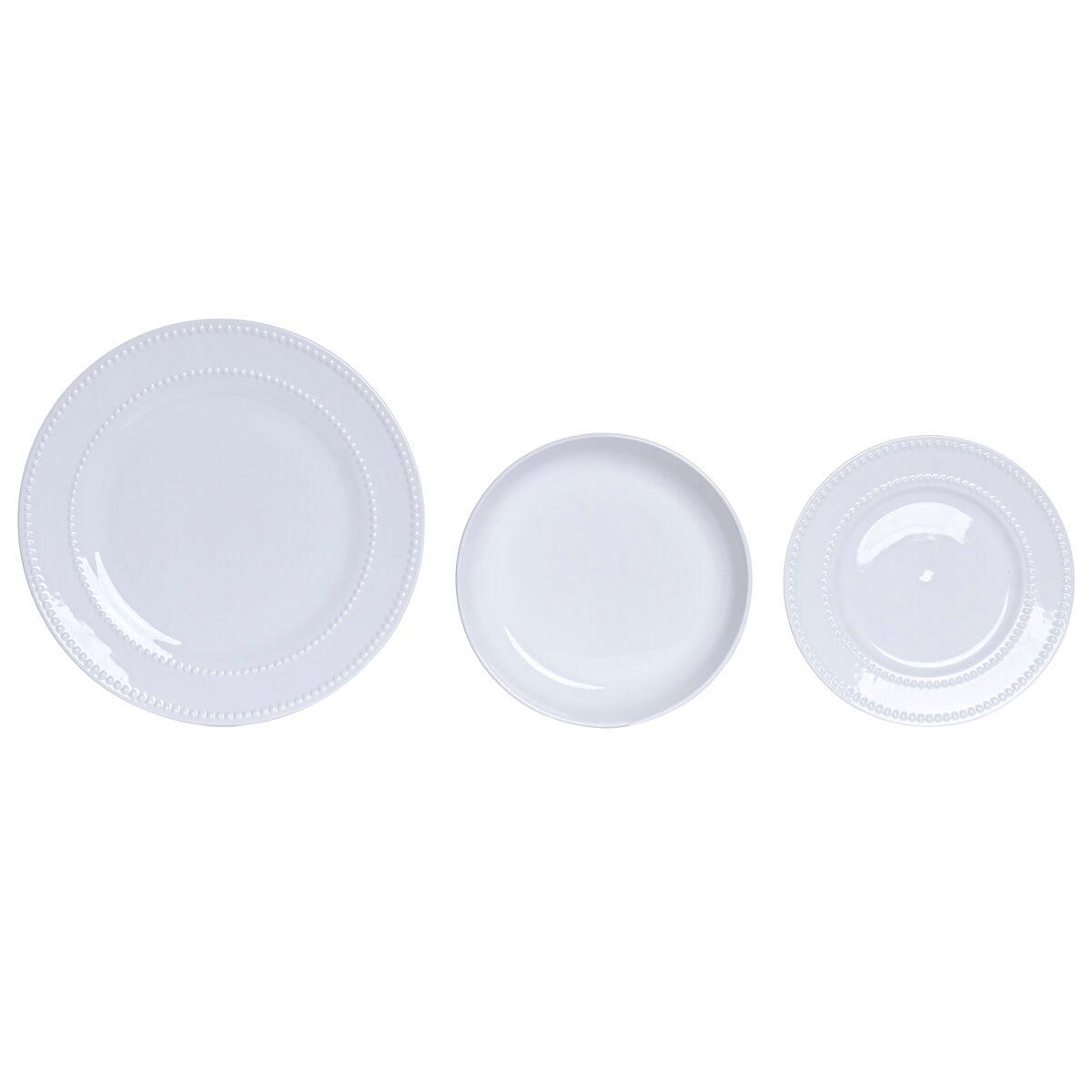 Set de Vajilla Home ESPRIT Blanco Porcelana Glam 18 Piezas