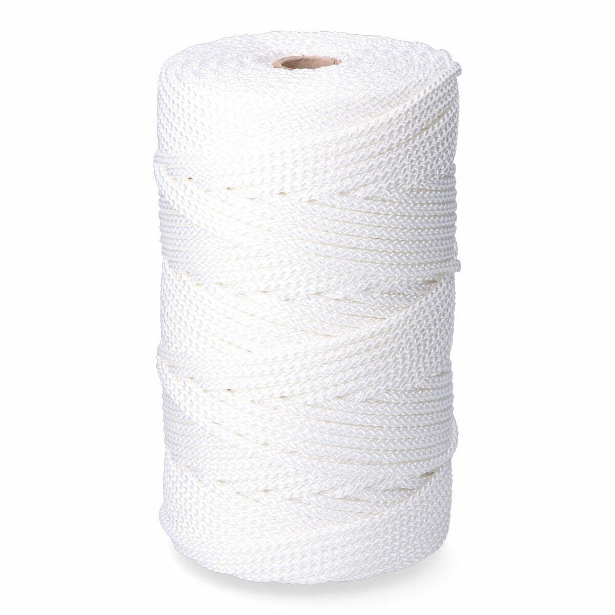 Cordón EDM 87919 Blanco Poliéster 6 mm x 200 m Trenzado