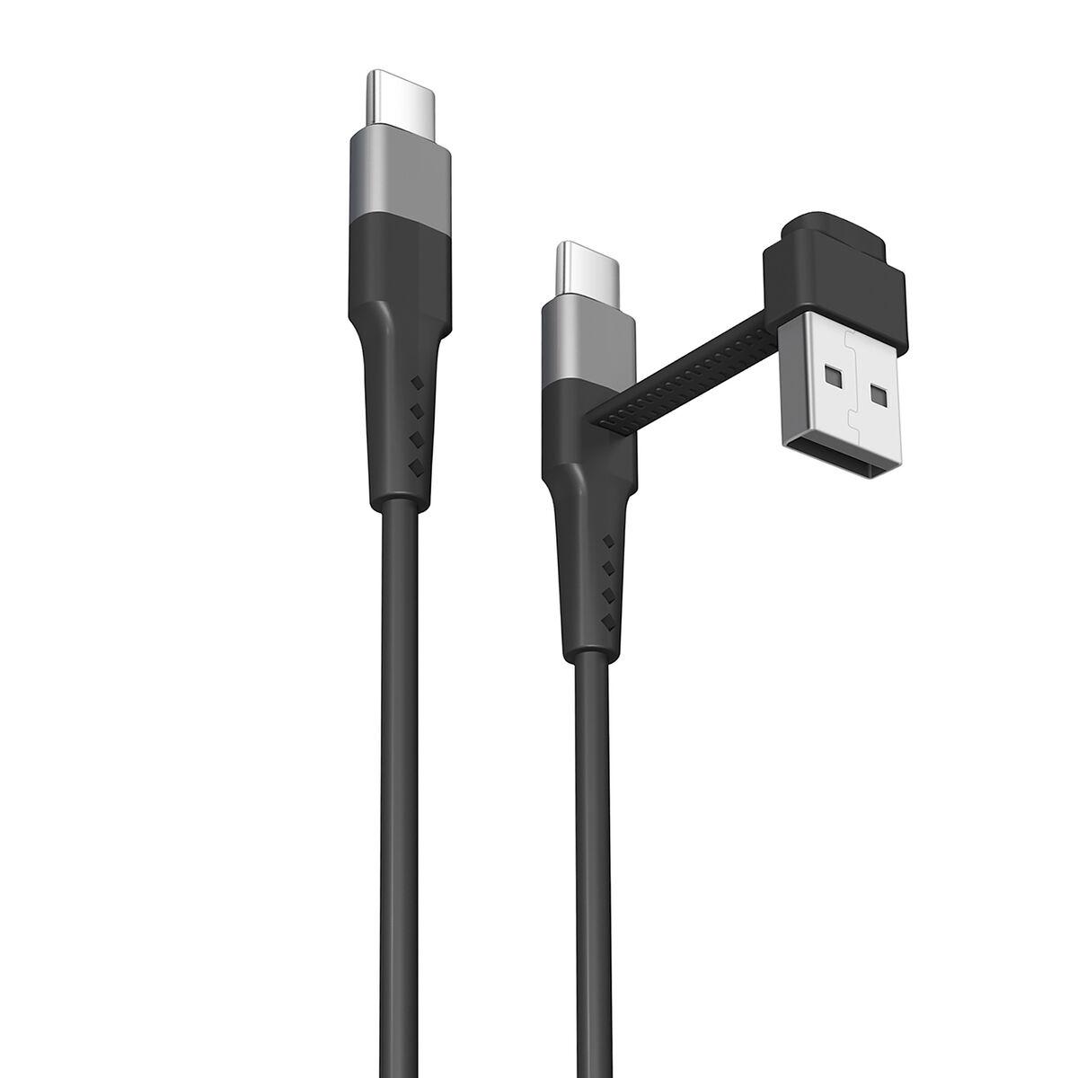 muvit for change cable Tipo C + Tipo A a Tipo C 3A 15w 0,2m negro