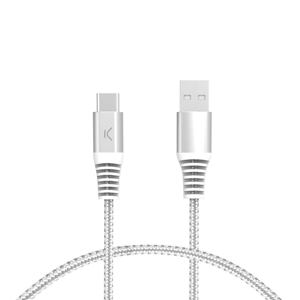 Cable USB KSIX Gris 2 m