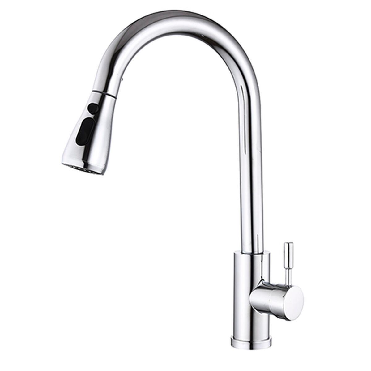Grifo Monomando Fontastock Cromo Acero Inoxidable Cerámico Forma de C