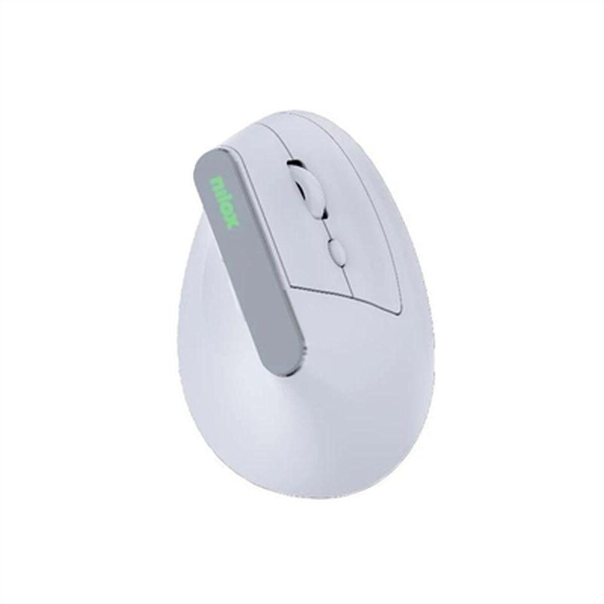 Ratón Nilox Wir Vertical Rec. Silen 1600DPI Blanco 1600 dpi