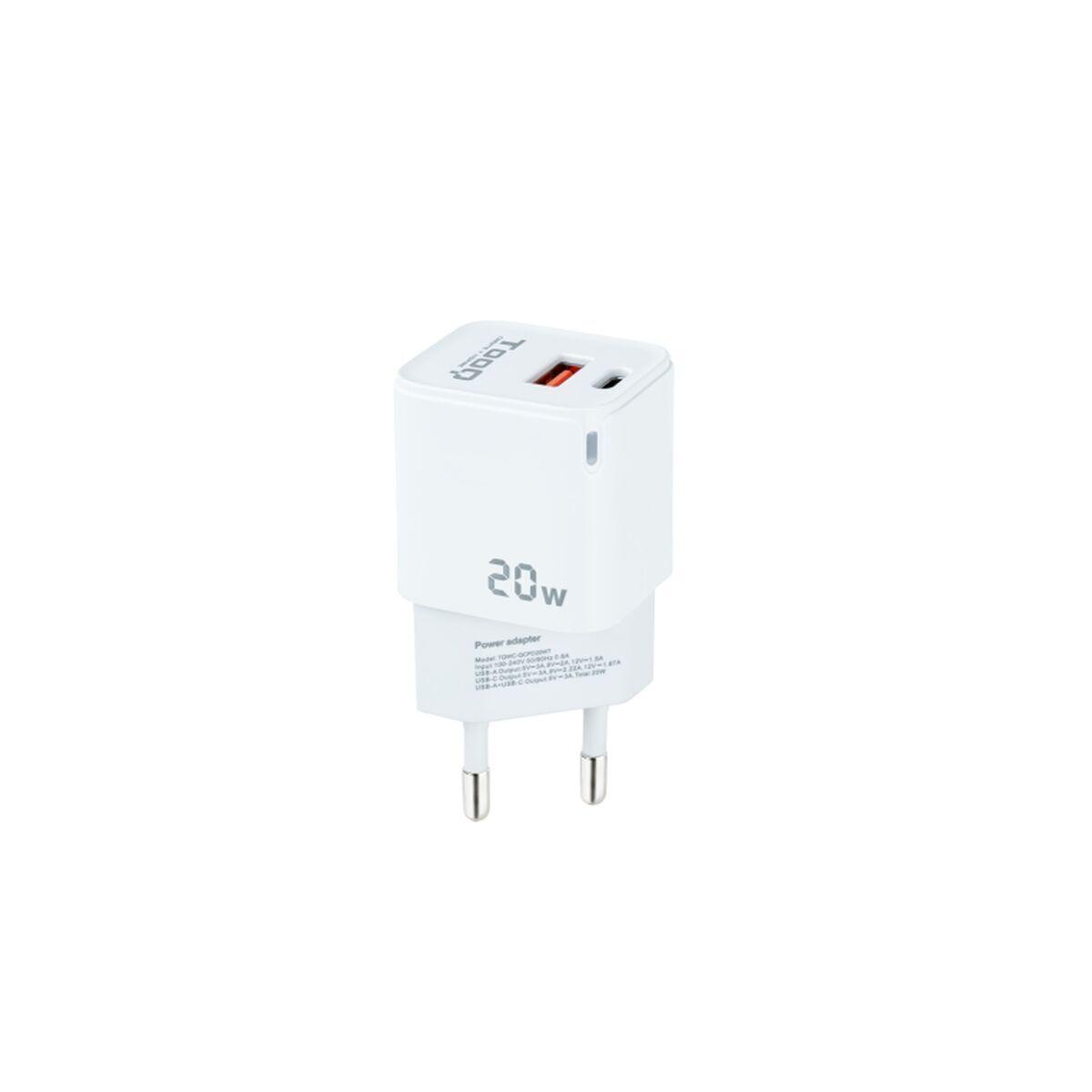Cargador de Pared TooQ TQWC-QCPD20WT Blanco 20 W