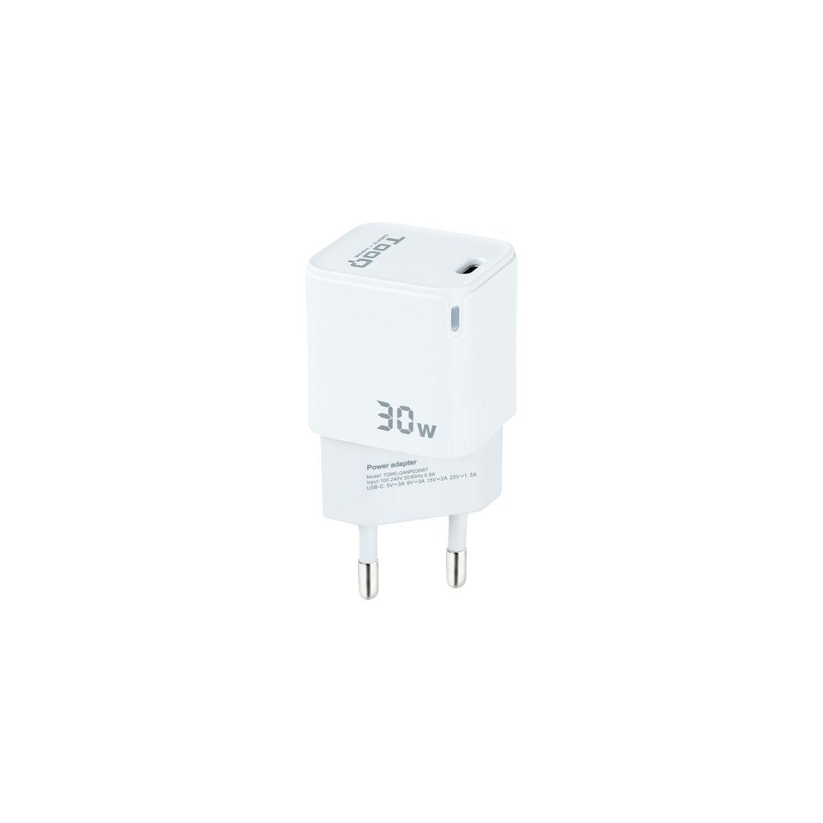 Cargador de Pared TooQ TQWC-GANPD30WT Blanco 30 W