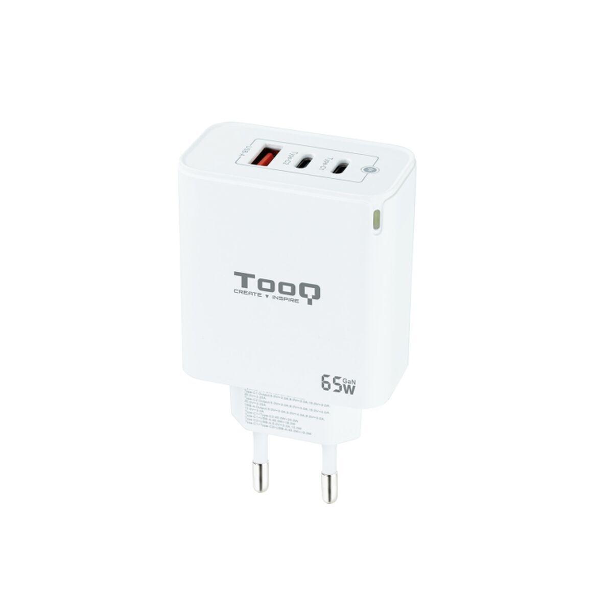 Cargador de Pared TooQ TQWC-GANQC2PD65WT Blanco 65 W