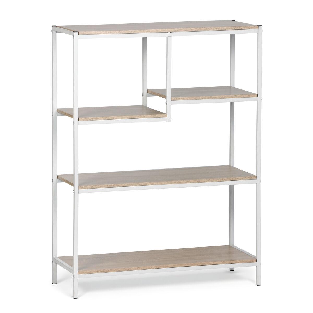 Estantería MobleKit Blanco Marrón Madera Metal 75 x 30 x 100 cm