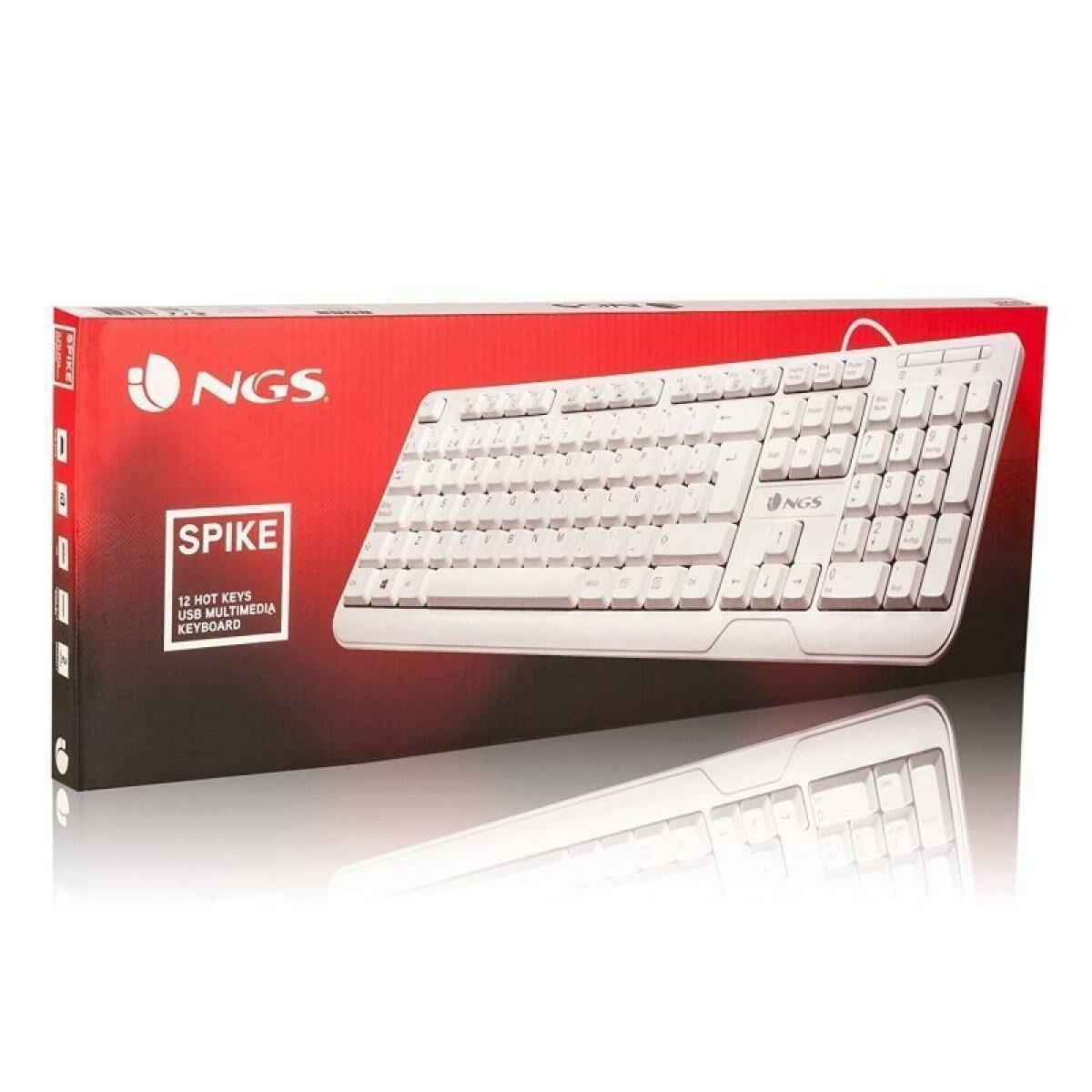 Teclado NGS Spike Blanco Negro Qwerty Español