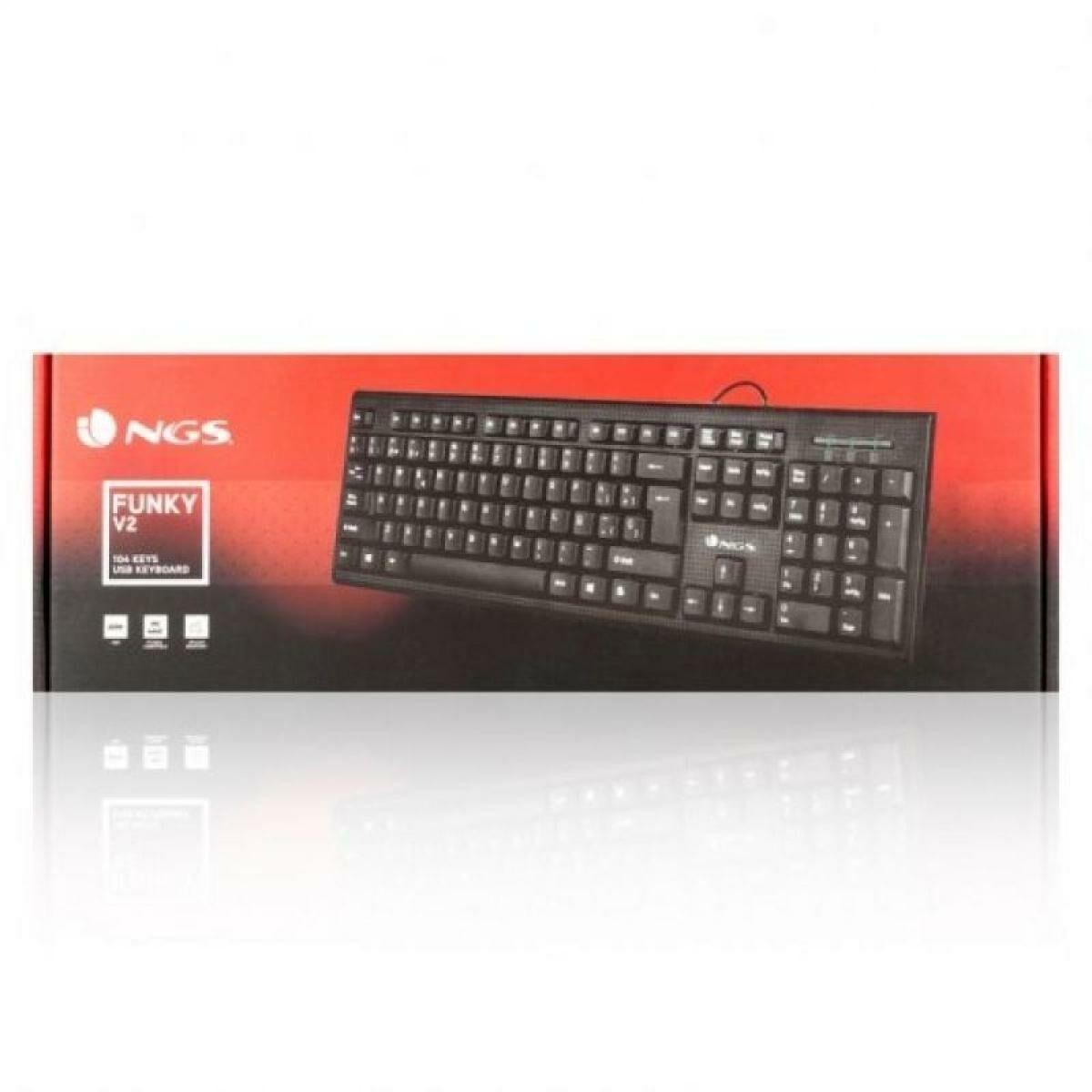 Teclado NGS NGS-KEYBOARD-0344 Negro Qwerty Español