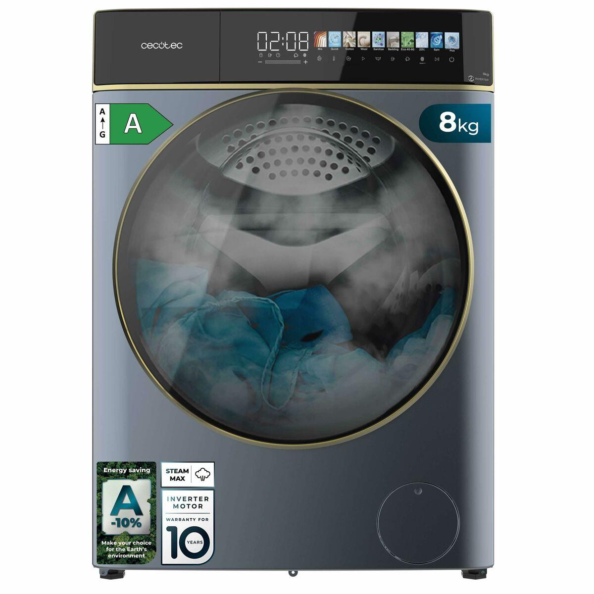 Lavadora Cecotec Bolero DressCode 8900 Inverter FullColor Ice Blue A 1400 rpm 8 kg