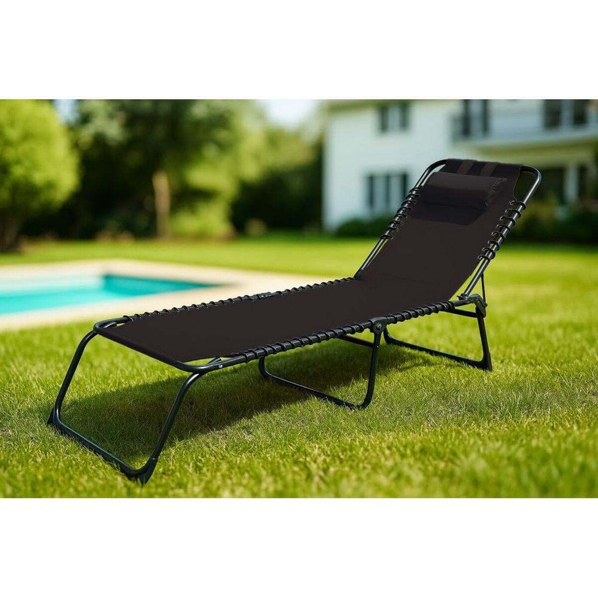 Tumbona Marbueno Negro 190 x 27 x 58 cm