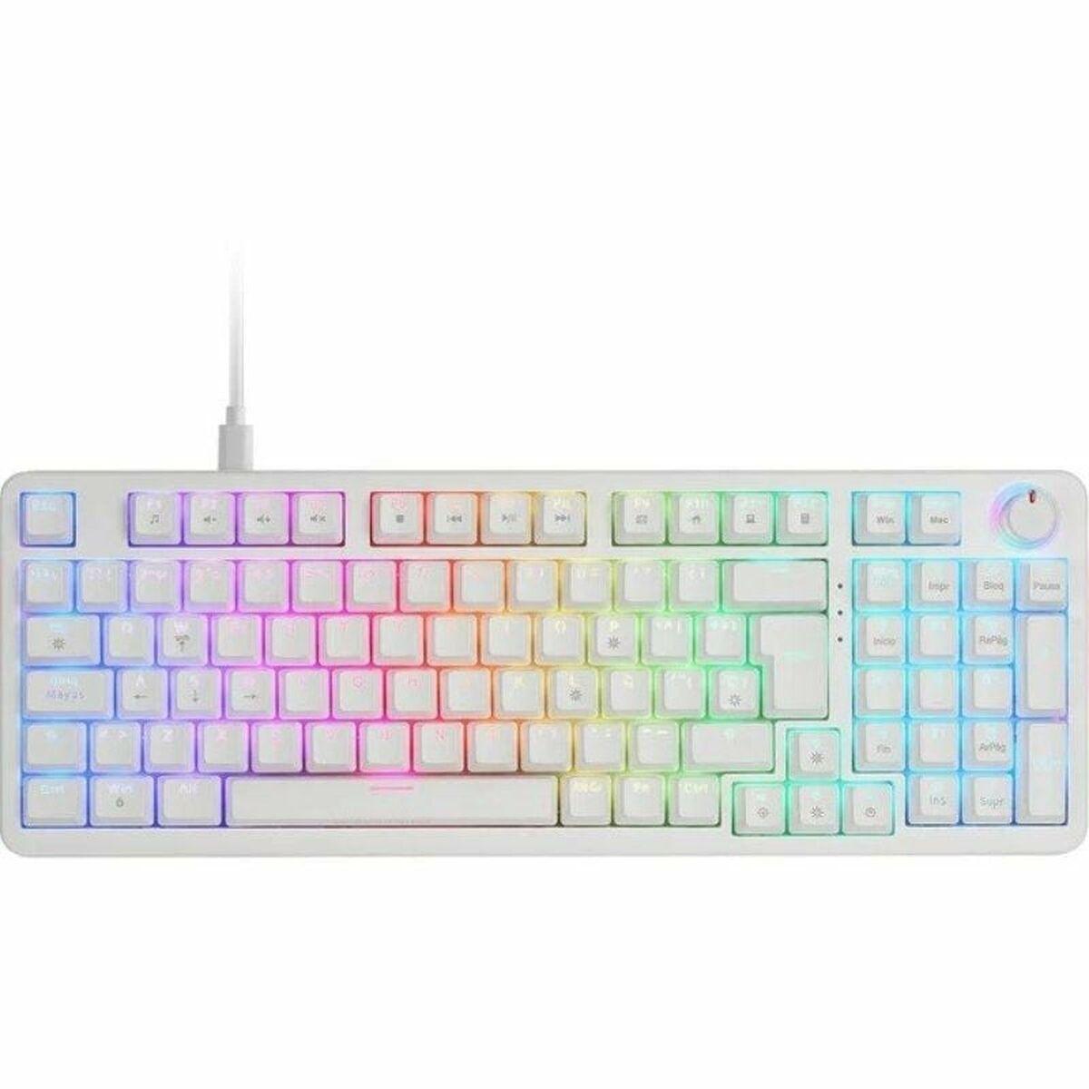 Teclado Gaming Mars Gaming MKPROWYES Blanco Qwerty Español