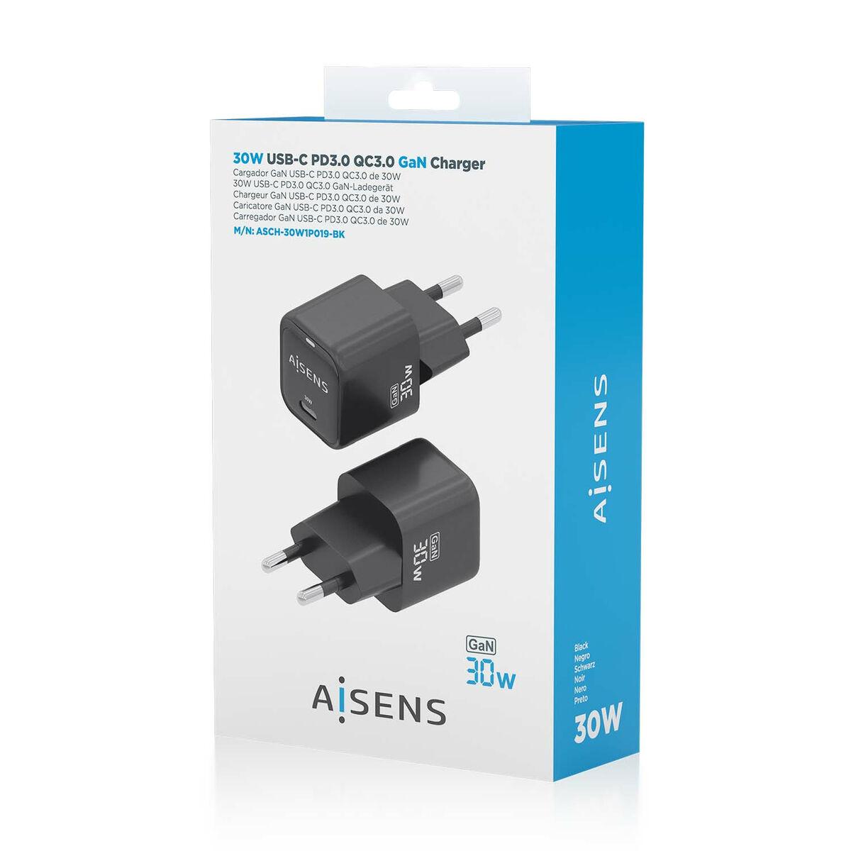 Cargador de Pared Aisens ASCH-30W1P019-BK Negro 33 W