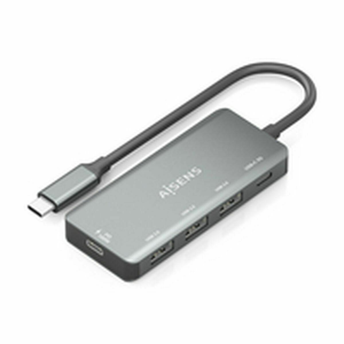 Hub USB Aisens CPNT Gris 100 W