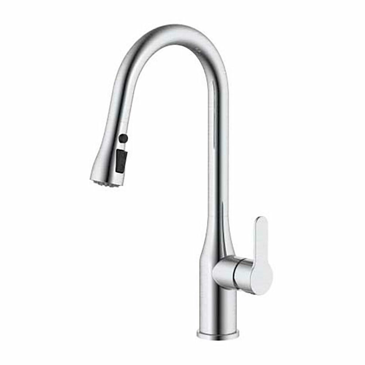 Grifo Monomando Verhal serie trazo Plateado Acero Inoxidable Forma de C