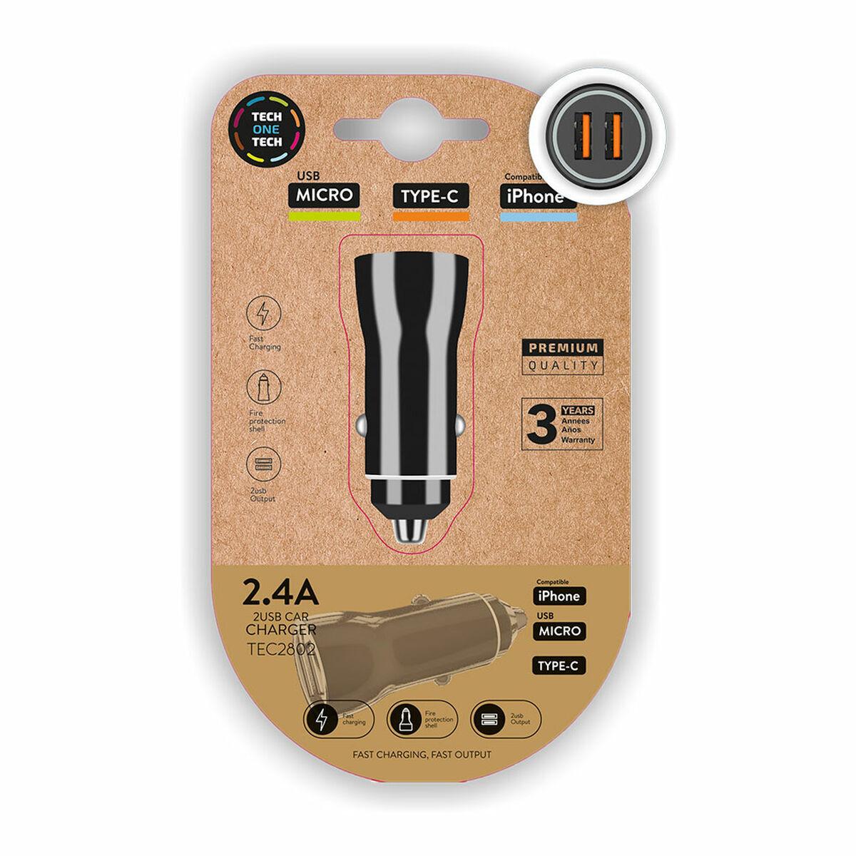 Cargador de Coche Tech One Tech TEC2802 Doble USB-C