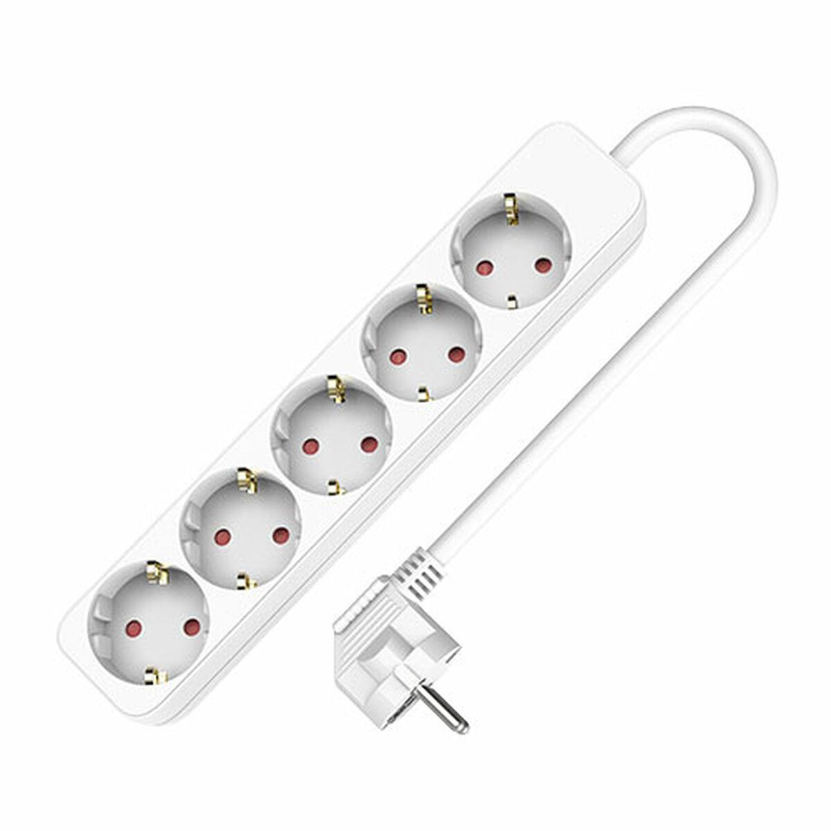 Regleta Enchufes 5 Tomas con Interruptor TM Electron TMUAD505S Blanco 3680 W (1,5 m)