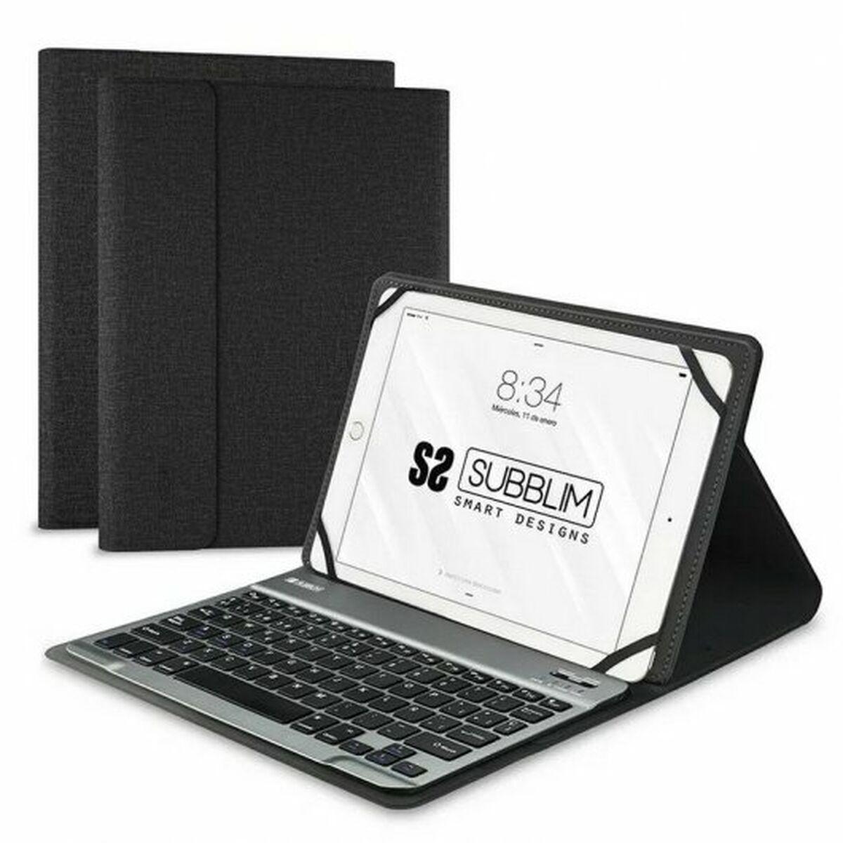 Funda para Tablet y Teclado Subblim SUB-KT2-BT0001 Negro Gris Qwerty Español