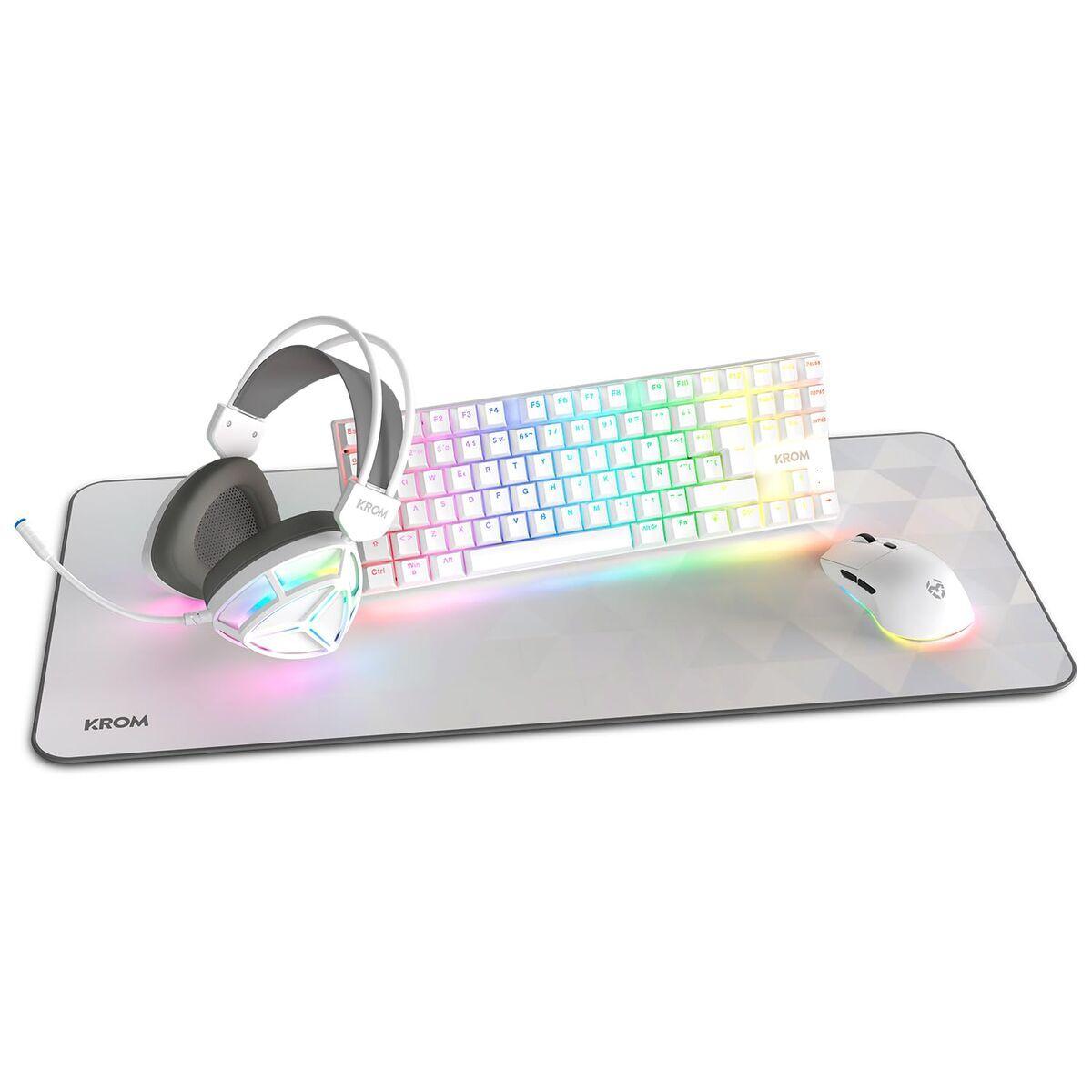 Teclado y Ratón Krom NXKROMKLASS Blanco